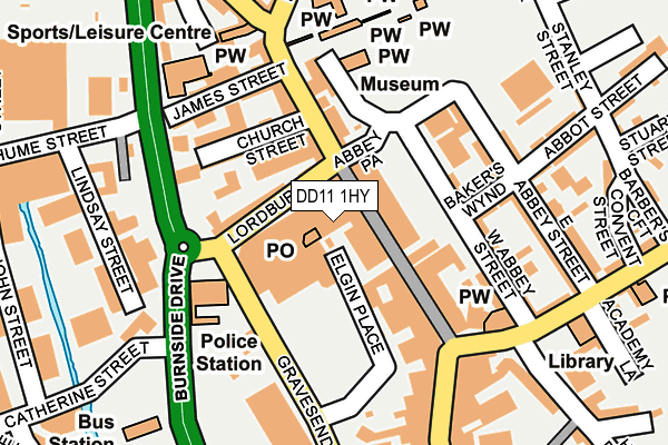 DD11 1HY map - OS OpenMap – Local (Ordnance Survey)