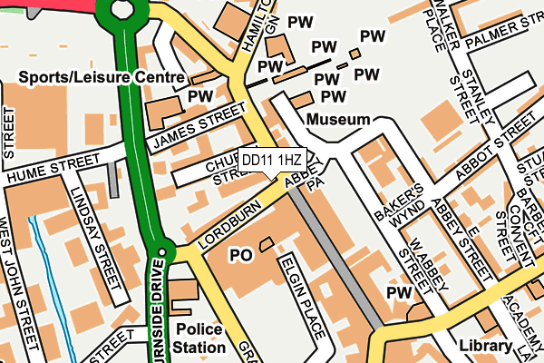 DD11 1HZ map - OS OpenMap – Local (Ordnance Survey)