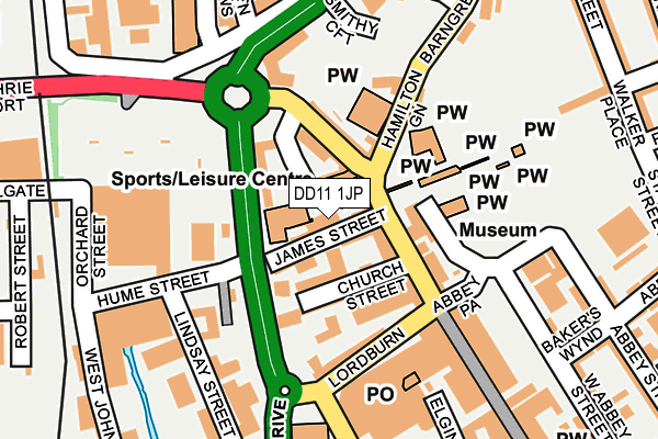 DD11 1JP map - OS OpenMap – Local (Ordnance Survey)