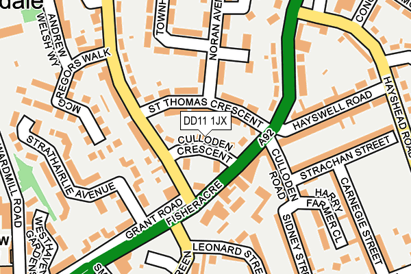 DD11 1JX map - OS OpenMap – Local (Ordnance Survey)