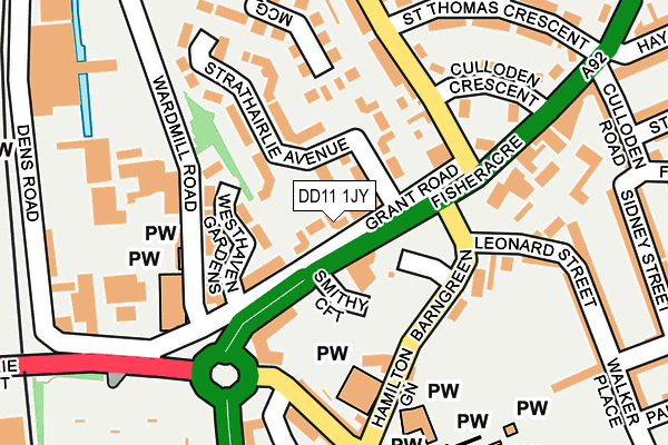 DD11 1JY map - OS OpenMap – Local (Ordnance Survey)