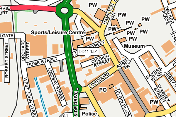 DD11 1JZ map - OS OpenMap – Local (Ordnance Survey)