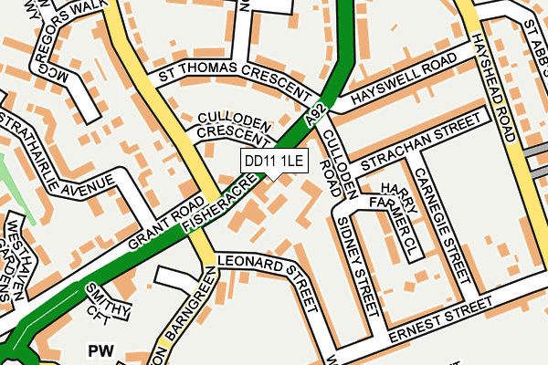 DD11 1LE map - OS OpenMap – Local (Ordnance Survey)