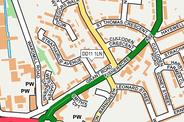 DD11 1LN map - OS OpenMap – Local (Ordnance Survey)