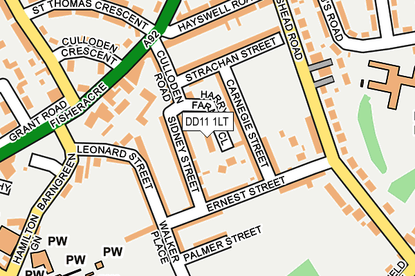 DD11 1LT map - OS OpenMap – Local (Ordnance Survey)