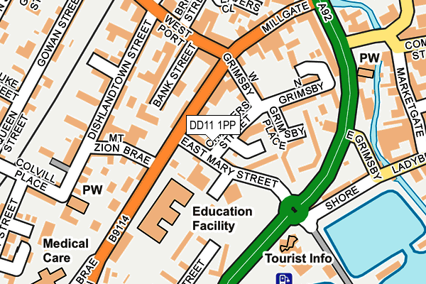 DD11 1PP map - OS OpenMap – Local (Ordnance Survey)