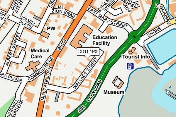 DD11 1PX map - OS OpenMap – Local (Ordnance Survey)