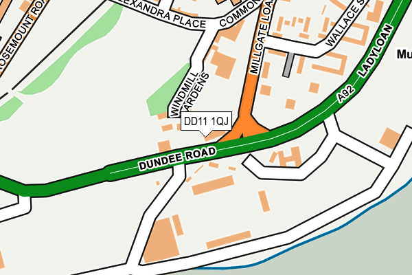 DD11 1QJ map - OS OpenMap – Local (Ordnance Survey)