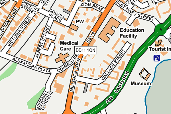 DD11 1QN map - OS OpenMap – Local (Ordnance Survey)