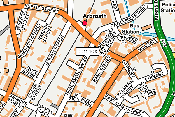 DD11 1QX map - OS OpenMap – Local (Ordnance Survey)
