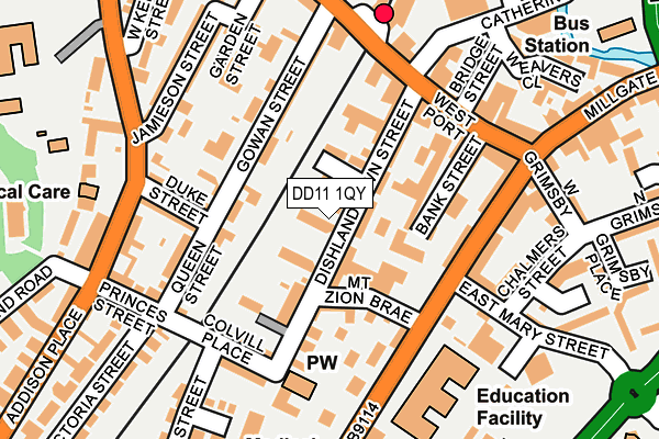 DD11 1QY map - OS OpenMap – Local (Ordnance Survey)
