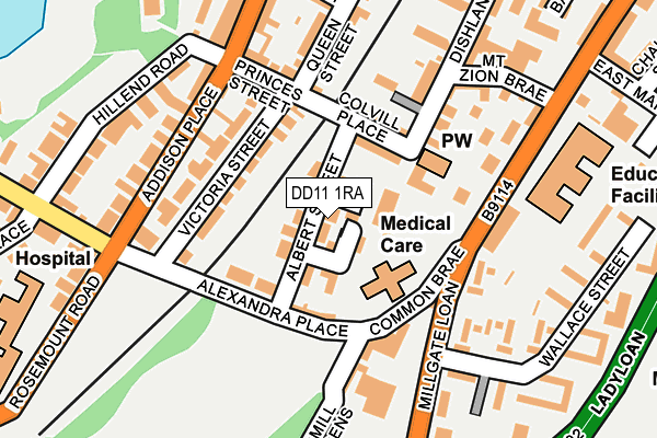 DD11 1RA map - OS OpenMap – Local (Ordnance Survey)