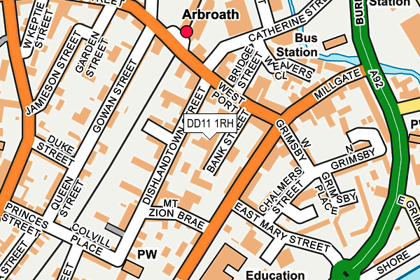 DD11 1RH map - OS OpenMap – Local (Ordnance Survey)