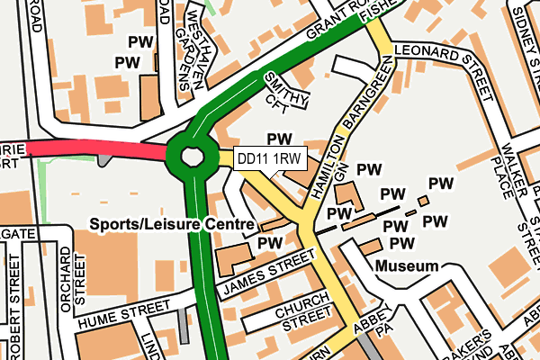 DD11 1RW map - OS OpenMap – Local (Ordnance Survey)