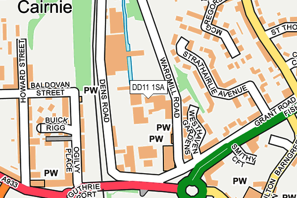 DD11 1SA map - OS OpenMap – Local (Ordnance Survey)