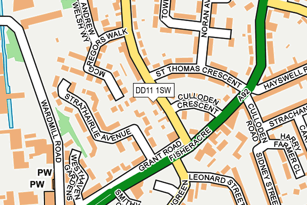 DD11 1SW map - OS OpenMap – Local (Ordnance Survey)
