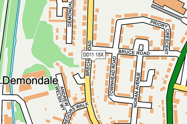 DD11 1SX map - OS OpenMap – Local (Ordnance Survey)