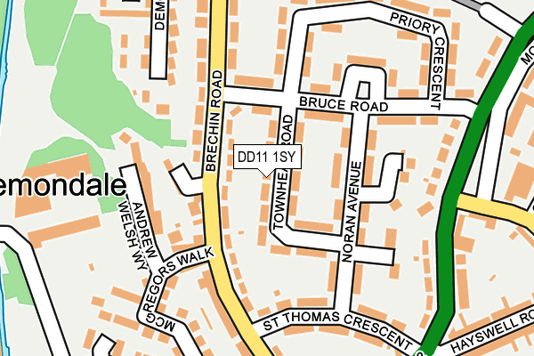 DD11 1SY map - OS OpenMap – Local (Ordnance Survey)