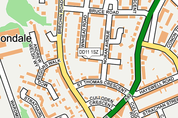 DD11 1SZ map - OS OpenMap – Local (Ordnance Survey)