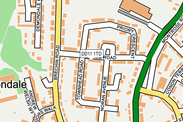 DD11 1TD map - OS OpenMap – Local (Ordnance Survey)