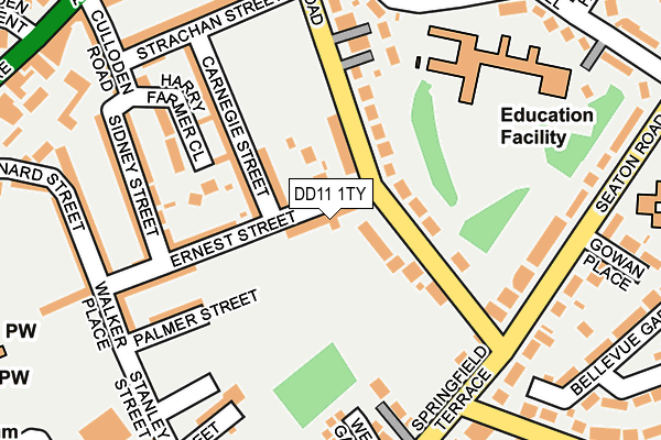 DD11 1TY map - OS OpenMap – Local (Ordnance Survey)