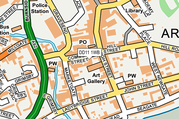 DD11 1WB map - OS OpenMap – Local (Ordnance Survey)