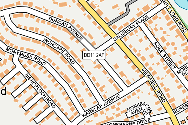 DD11 2AF map - OS OpenMap – Local (Ordnance Survey)