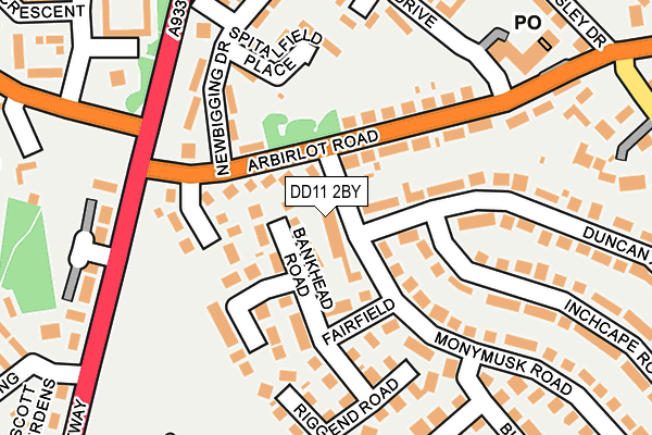 DD11 2BY map - OS OpenMap – Local (Ordnance Survey)