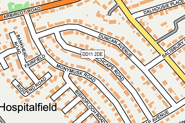 DD11 2DE map - OS OpenMap – Local (Ordnance Survey)