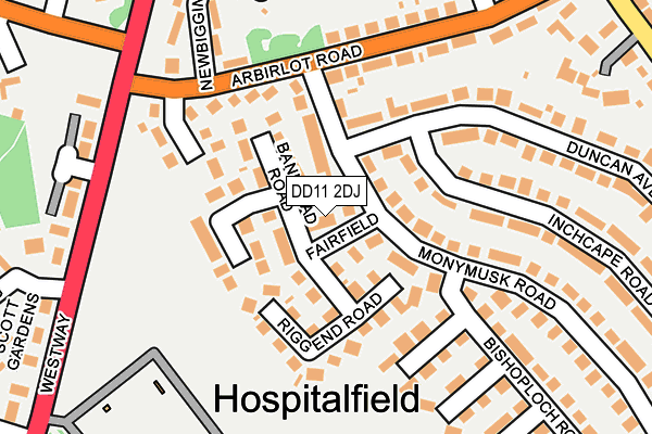 DD11 2DJ map - OS OpenMap – Local (Ordnance Survey)