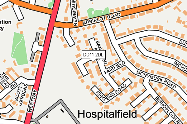 DD11 2DL map - OS OpenMap – Local (Ordnance Survey)