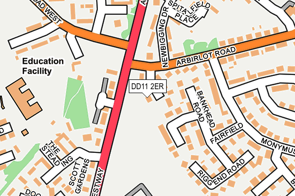 DD11 2ER map - OS OpenMap – Local (Ordnance Survey)