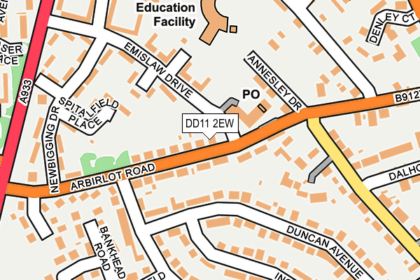 DD11 2EW map - OS OpenMap – Local (Ordnance Survey)