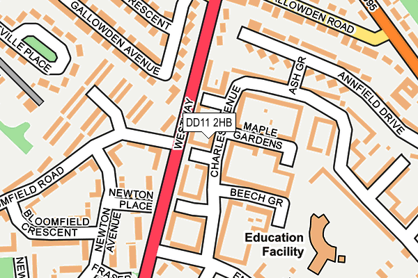 DD11 2HB map - OS OpenMap – Local (Ordnance Survey)