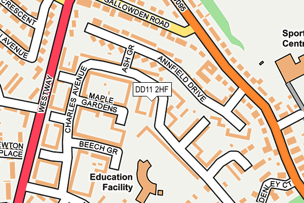 DD11 2HF map - OS OpenMap – Local (Ordnance Survey)