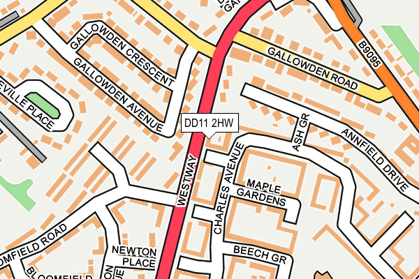 DD11 2HW map - OS OpenMap – Local (Ordnance Survey)