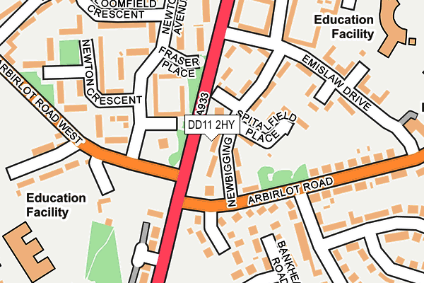 DD11 2HY map - OS OpenMap – Local (Ordnance Survey)