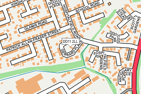 DD11 2LL map - OS OpenMap – Local (Ordnance Survey)