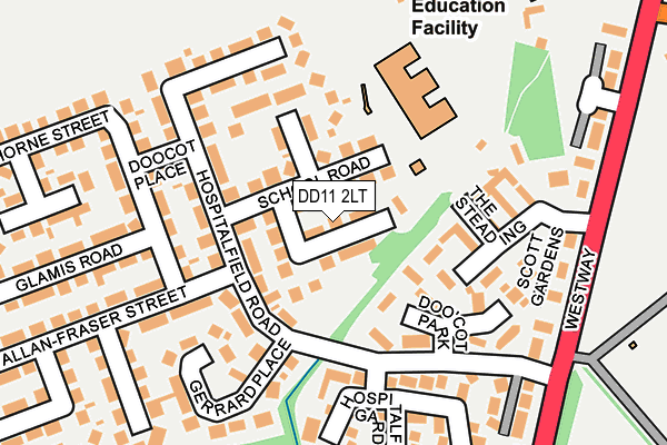 DD11 2LT map - OS OpenMap – Local (Ordnance Survey)
