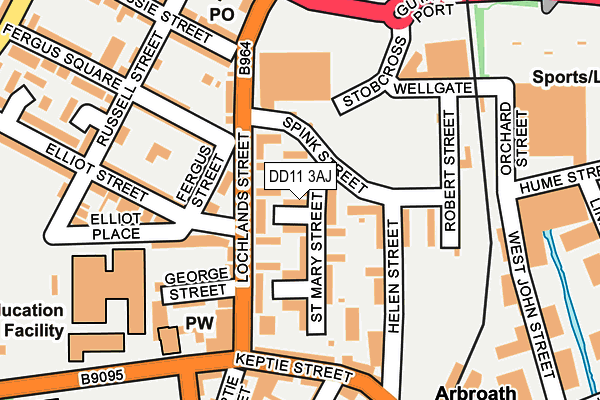 DD11 3AJ map - OS OpenMap – Local (Ordnance Survey)