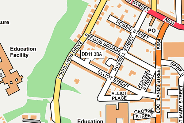 DD11 3BA map - OS OpenMap – Local (Ordnance Survey)