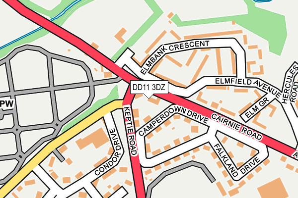 DD11 3DZ map - OS OpenMap – Local (Ordnance Survey)