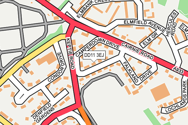 DD11 3EJ map - OS OpenMap – Local (Ordnance Survey)