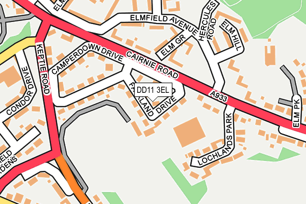 DD11 3EL map - OS OpenMap – Local (Ordnance Survey)