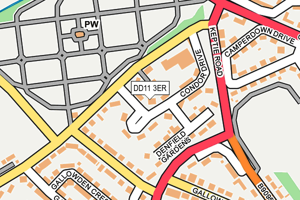DD11 3ER map - OS OpenMap – Local (Ordnance Survey)