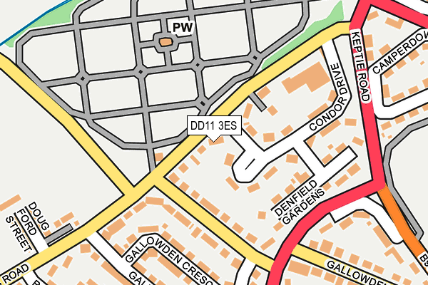 DD11 3ES map - OS OpenMap – Local (Ordnance Survey)