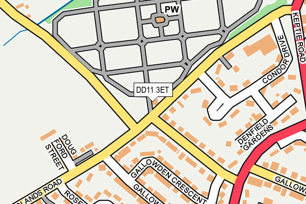 DD11 3ET map - OS OpenMap – Local (Ordnance Survey)
