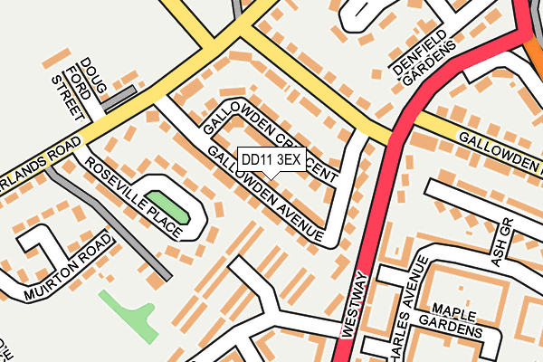 DD11 3EX map - OS OpenMap – Local (Ordnance Survey)