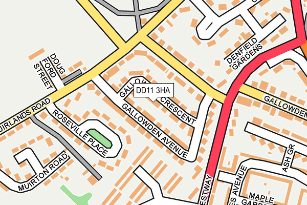 DD11 3HA map - OS OpenMap – Local (Ordnance Survey)
