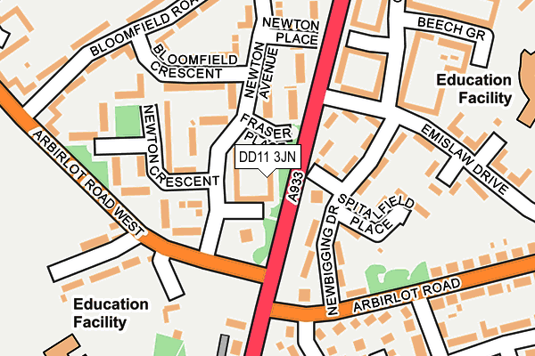 DD11 3JN map - OS OpenMap – Local (Ordnance Survey)